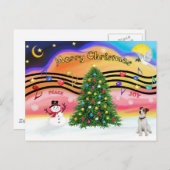 クリスマスミュージック2 - Jack Russell Terrier 1 シーズンポストカード (正面/裏面)