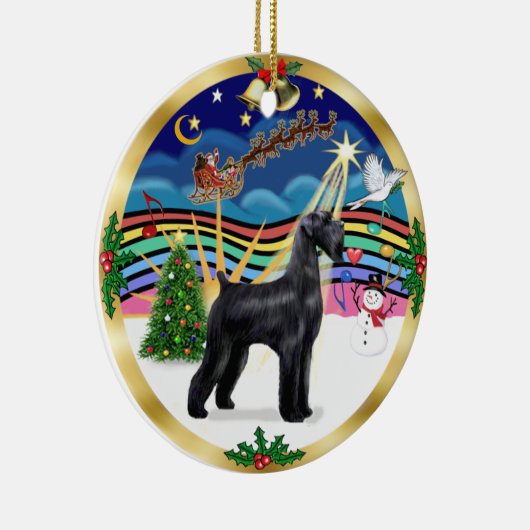 クリスマスミュージック3 – ブラックジャイアントシュナウザー セラミックオーナメント (右)