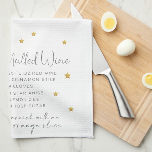 クリスマスミュールワインレシピ冬水の色 キッチンタオル (四つ折り)