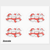 クリスマスミュー・トリオ 楕円形シール (シート)