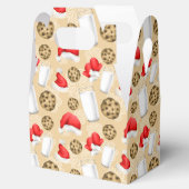 クリスマスミルクとクッキーのパーティータイル模様 フェイバーボックス (オープン)