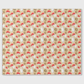 クリスマスミルクとクッキーのパーティータイル模様 ラッピングペーパー (フラット)