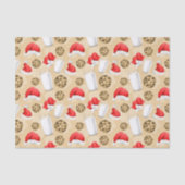 クリスマスミルクとクッキーのパーティータイル模様 薄葉紙 (正面)