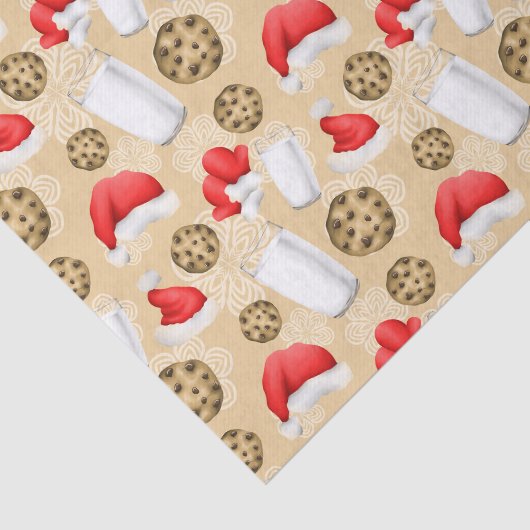 クリスマスミルクとクッキーのパーティータイル模様 薄葉紙 (詳細)