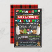 クリスマスミルクとクッキー赤ちゃんシャワー招待状 招待状 (正面/裏面)