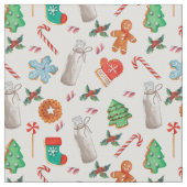 クリスマスミルクとクッキー ファブリック (クローズアップ)