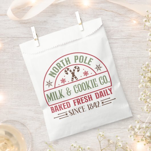 クリスマスミルククッキー会社 フェイバーバッグ (クリップ留めされた状態)
