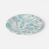 クリスマスミントと金ゴールドホットココアキャンディ ペーパープレート (アングル)