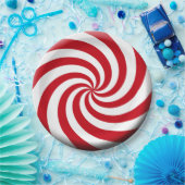 クリスマスミントデザインレッドホワイトホリデーカラーズ ペーパープレート (パーティー)