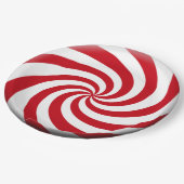 クリスマスミントデザインレッドホワイトホリデーカラーズ ペーパープレート (アングル)