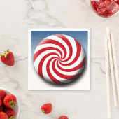 クリスマスミントデザインレッドホワイトホリデーカラー スタンダードカクテルナプキン (インサイチュ)