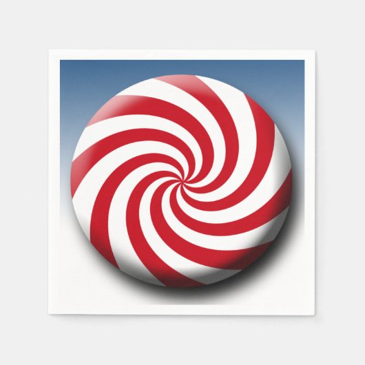 クリスマスミントデザインレッドホワイトホリデーカラー スタンダードカクテルナプキン (正面)