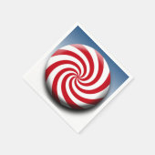 クリスマスミントデザインレッドホワイトホリデーカラー スタンダードカクテルナプキン (角)