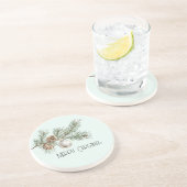 クリスマスミントパインコーンブランチとオーナメント コースター (側面)