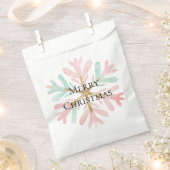 クリスマスミントピンクの雪片が白に フェイバーバッグ (クリップ留めされた状態)