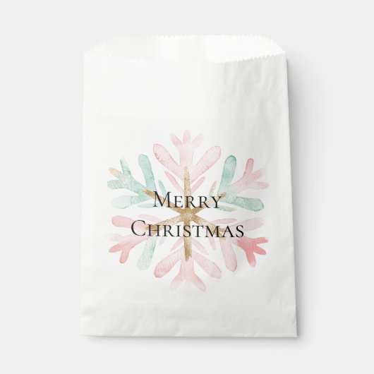 クリスマスミントピンクの雪片が白に フェイバーバッグ (正面)