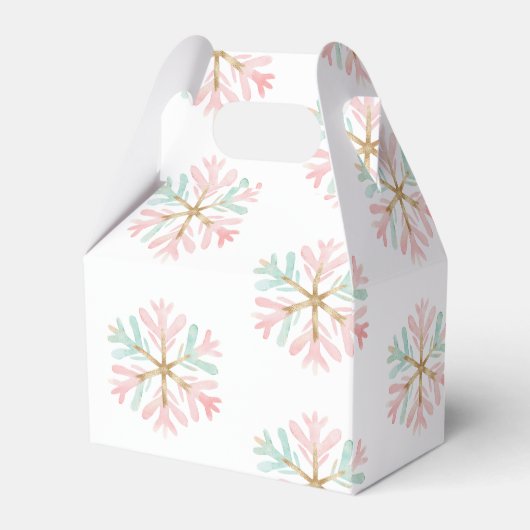 クリスマスミントピンクの雪片が白に フェイバーボックス (正面サイド)