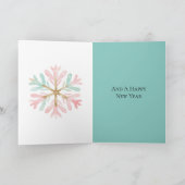 クリスマスミントピンクホワイトスノーフレーク カード (内部)