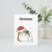 クリスマスミームブロンドロールカスタム文字編集可能 シーズンポストカード (スタンド正面)