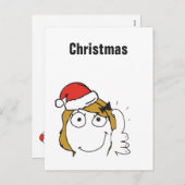 クリスマスミームブロンドロールカスタム文字編集可能 シーズンポストカード (正面/裏面)