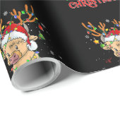 クリスマスムーイメリークリスマスハイランドカウマッチングF ラッピングペーパー (ロールコーナー)