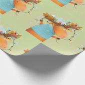 クリスマスムースおもしろいライトユーモア動物アート ラッピングペーパー (角)