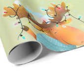 クリスマスムースおもしろいライトユーモア動物アート ラッピングペーパー (ロールコーナー)