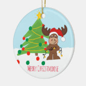 クリスマスムースの輪のオーナメント セラミックオーナメント (左)