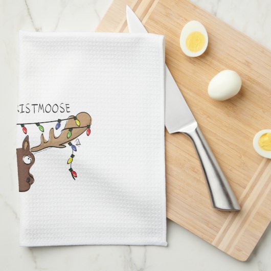 クリスマスムースキュートホリデおもしろいィーアニマル キッチンタオル (四つ折り)