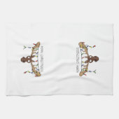 クリスマスムースキュートホリデおもしろいィーアニマル キッチンタオル (横)