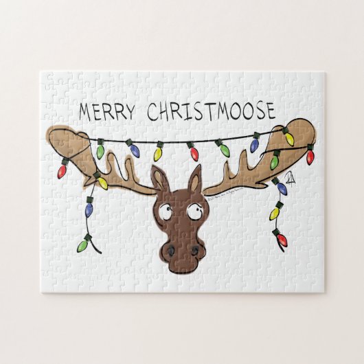 クリスマスムースキュートホリデおもしろいィーアニマル ジグソーパズル (横)