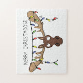 クリスマスムースキュートホリデおもしろいィーアニマル ジグソーパズル (縦)