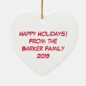 クリスマスムースキュートホリデおもしろいィーアニマル セラミックオーナメント (裏面)