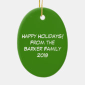 クリスマスムースキュートホリデおもしろいィーアニマル セラミックオーナメント (裏面)