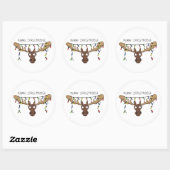 クリスマスムースキュートホリデおもしろいィーアニマル ラウンドシール (シート)