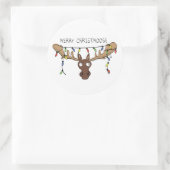 クリスマスムースキュートホリデおもしろいィーアニマル ラウンドシール (バッグ)