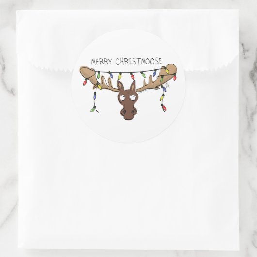 クリスマスムースキュートホリデおもしろいィーアニマル ラウンドシール (バッグ)