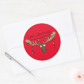 クリスマスムースキュートホリデおもしろいィーアニマル ラウンドシール (封筒)