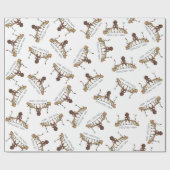 クリスマスムースキュートホリデおもしろいィーアニマル ラッピングペーパー (フラット)