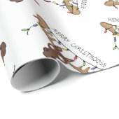 クリスマスムースキュートホリデおもしろいィーアニマル ラッピングペーパー (ロールコーナー)