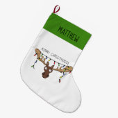 クリスマスムースキュートホリデおもしろいィーアニマル ラージクリスマスストッキング (正面 (吊り時))