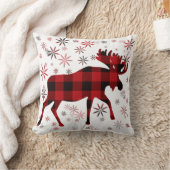クリスマスムースクラシックレッドブラックプレイド クッション (ブランケット)