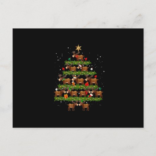 クリスマスムースツリーライトおもしろいクリスマスマッチングファム ポストカード (正面)