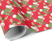 クリスマスムースホリデーカートゥーンのラッピング紙 ラッピングペーパー (ロールコーナー)