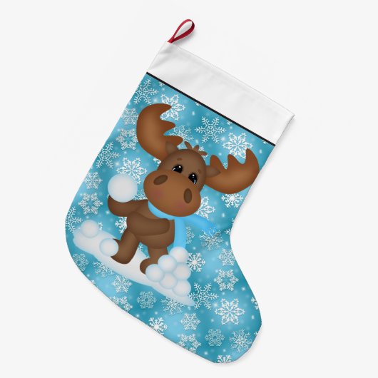 クリスマスムースホリデーカートゥーンストッキング ラージクリスマスストッキング (正面 (吊り時))