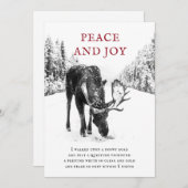 クリスマスムース冬の雪の平和の詩のホリデーカー シーズンカード (正面/裏面)