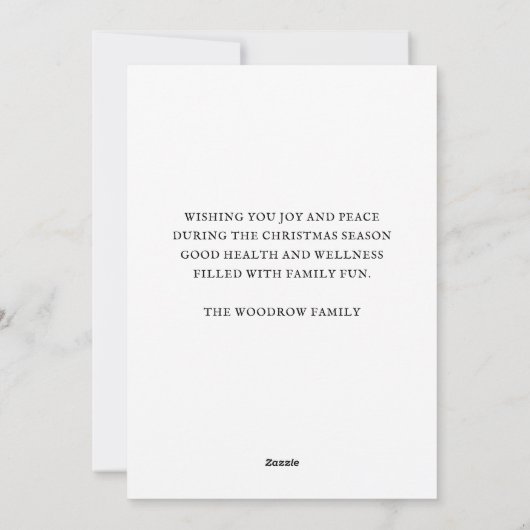 クリスマスムース冬の雪の平和の詩のホリデーカー シーズンカード (裏面)