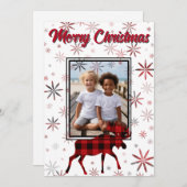 クリスマスムース赤いプライドの雪パーソナライズされた片 シーズンカード (正面/裏面)