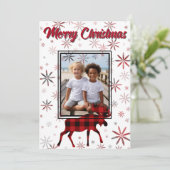 クリスマスムース赤いプライドの雪パーソナライズされた片 シーズンカード (スタンド正面)