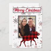 クリスマスムース赤いプライドの雪片 シーズンカード (正面/裏面)